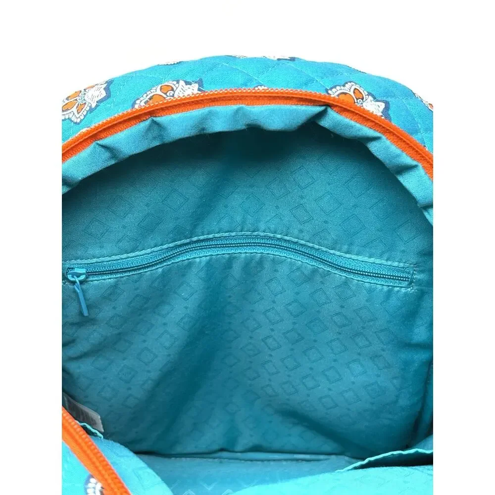 Vera Bradley NFL Miami Dolphins Small Backpack Quilted Cotton Bandana Print NWT